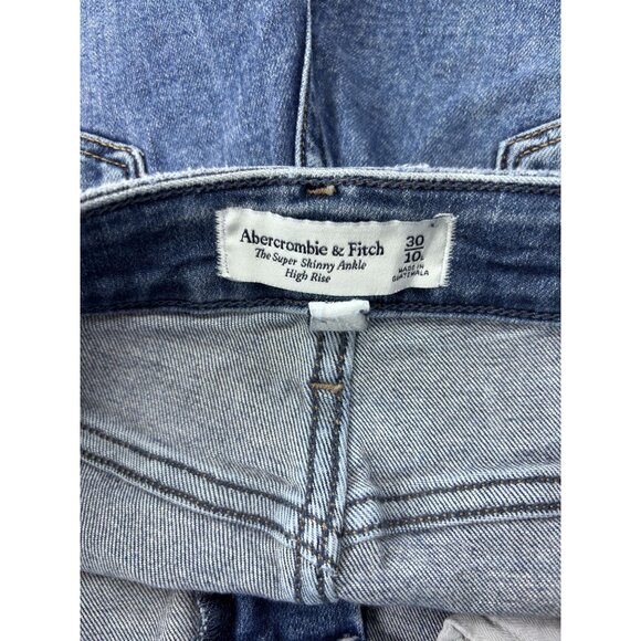 Abercrombie & Fitch Womens Super Skinny Ankle Jeans Size 30/10 High Rise - Picture 11 of 11